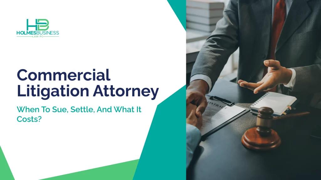 Learn when to sue, when to settle, and what commercial litigation may cost your business.